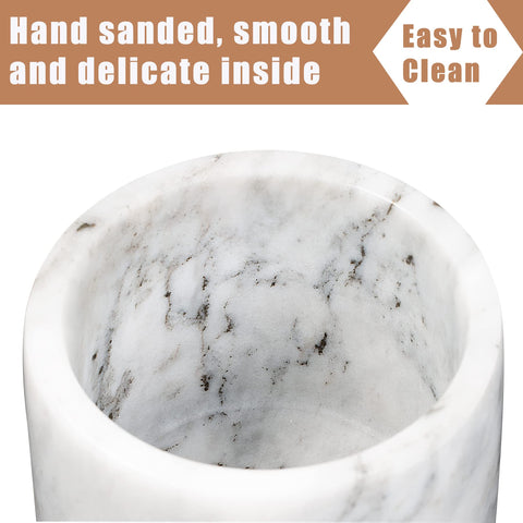 NHKRTE marble salt cellar exterior with natural veining for elegant decor.