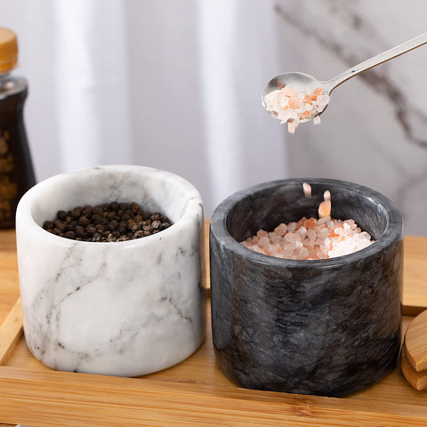 NHKRTE marble salt cellar gift-ready presentation for gifting.