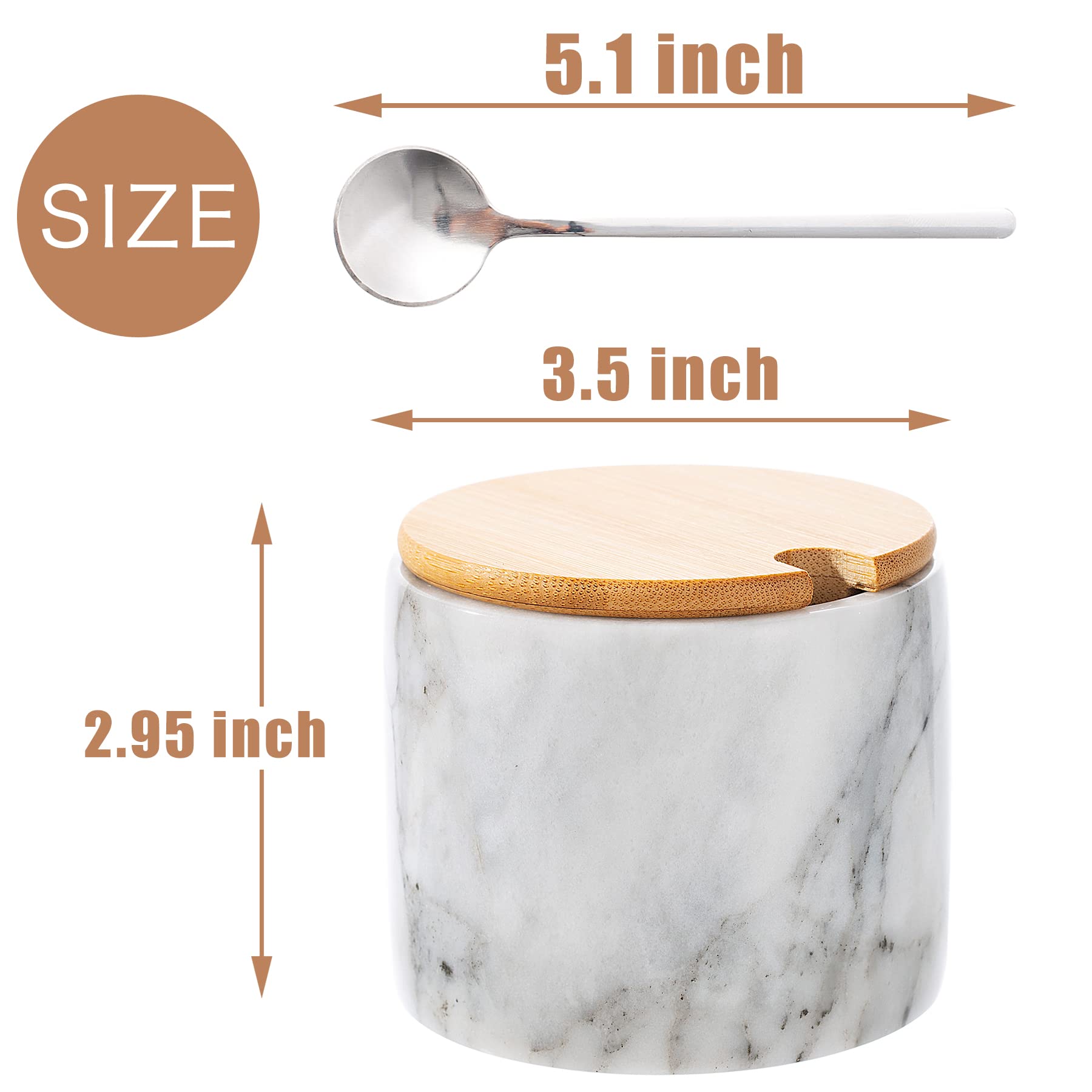 NHKRTE marble salt cellar interior view showing smooth polished marble.