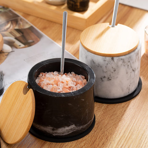 NHKRTE gift-ready marble salt cellar set for Mother's Day or holidays.