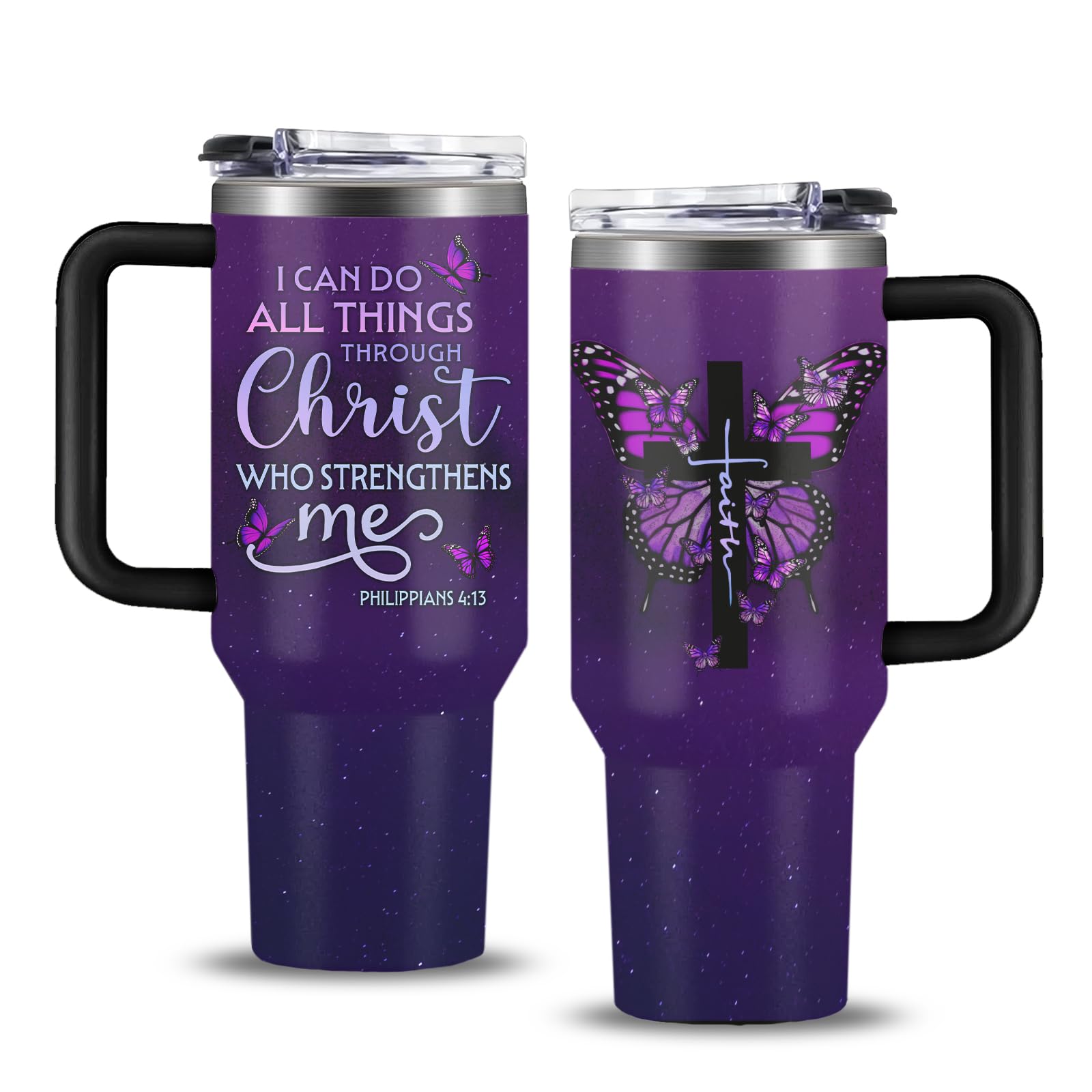 NIAXAUYT 40 oz tumbler with handle, ideal Christian gift for women for daily inspiration.
