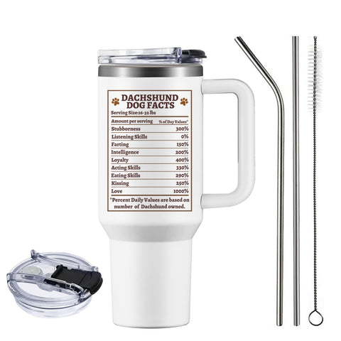 NIAXAUYT dachshund tumbler with straw lid for convenient sipping.