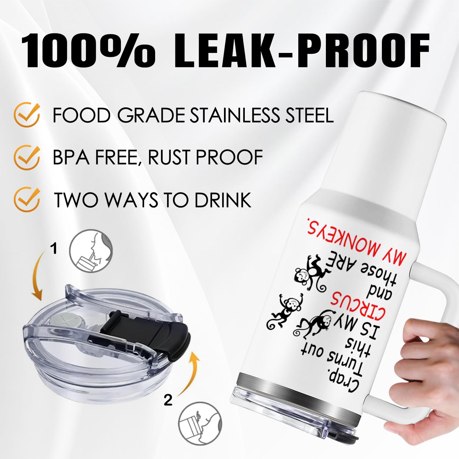 NIAXAUYT Double-wall insulated tumbler minimizes condensation and keeps beverages at the right temp.