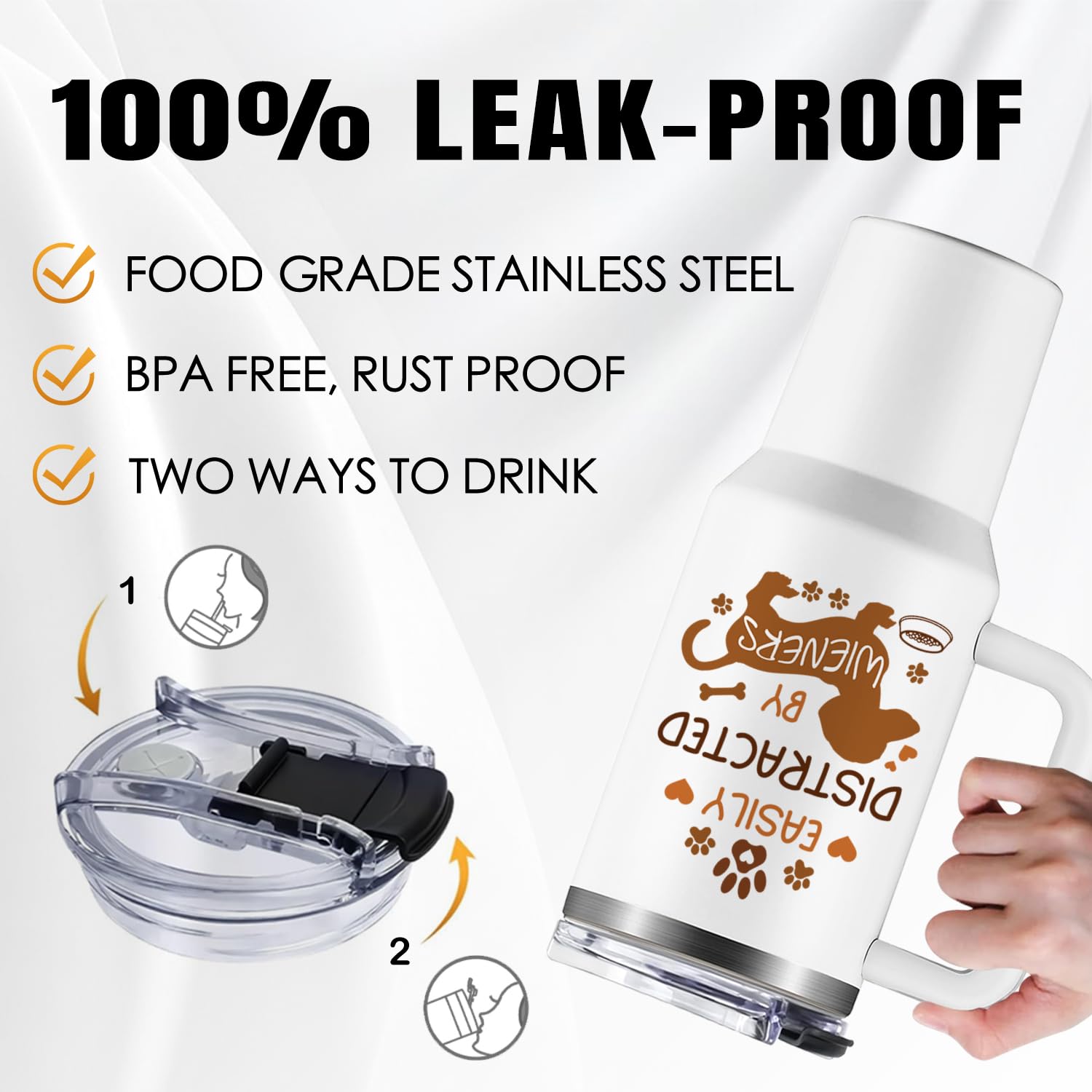 NIAXAUYT double-wall insulation keeps drinks at the right temperature.