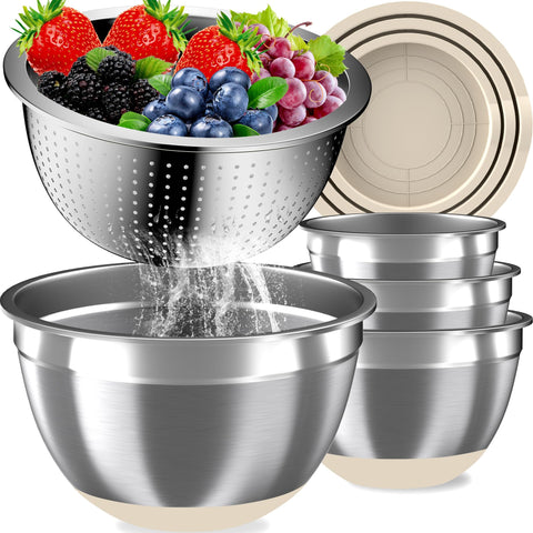 Nicdiet mixing bowls with airtight lids for organized prep and freshness.
