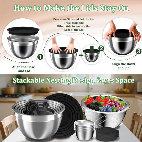 Nicdiet nesting bowls inside cabinet – space-saving, organized kitchen