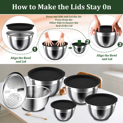 Nicdiet nesting bowls set neatly in a cabinet for easy meal prep access.