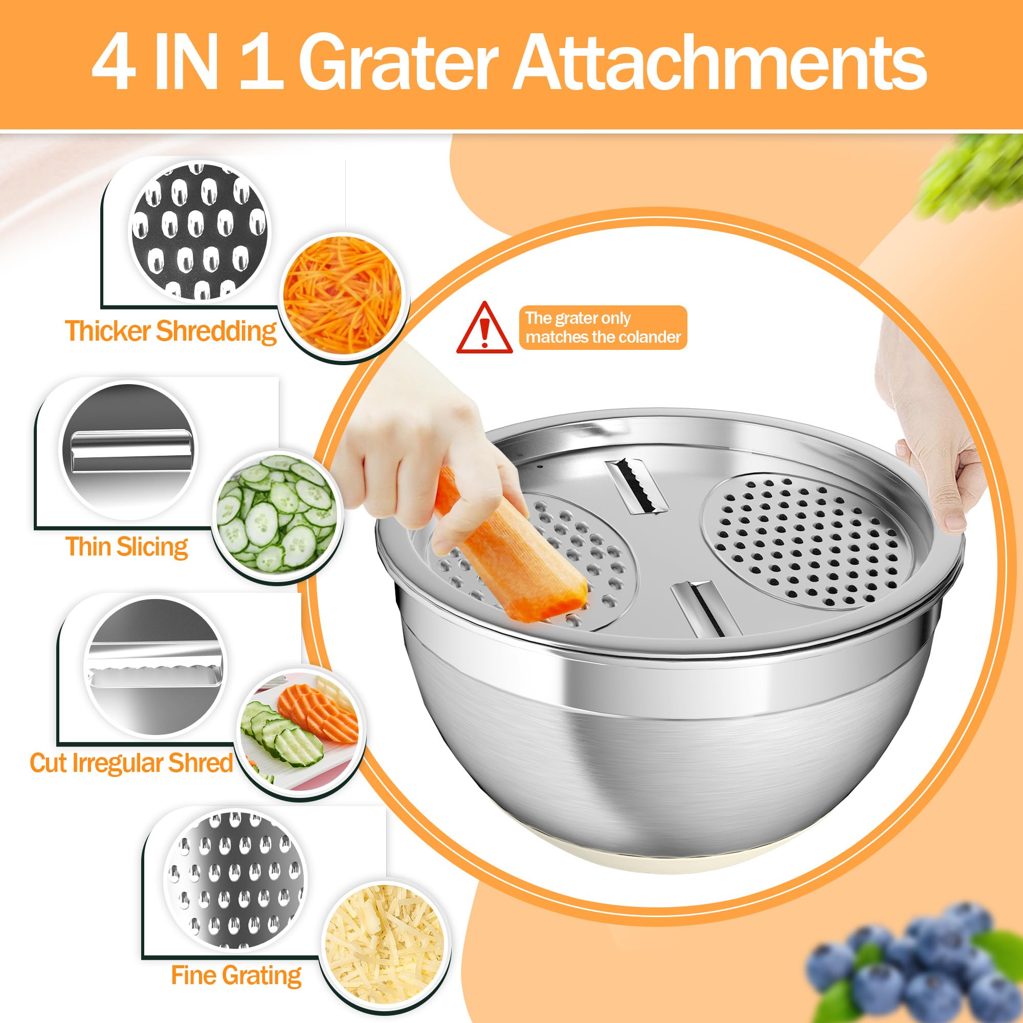Nicdiet bowls feature non-slip silicone bottoms for stable countertop use.