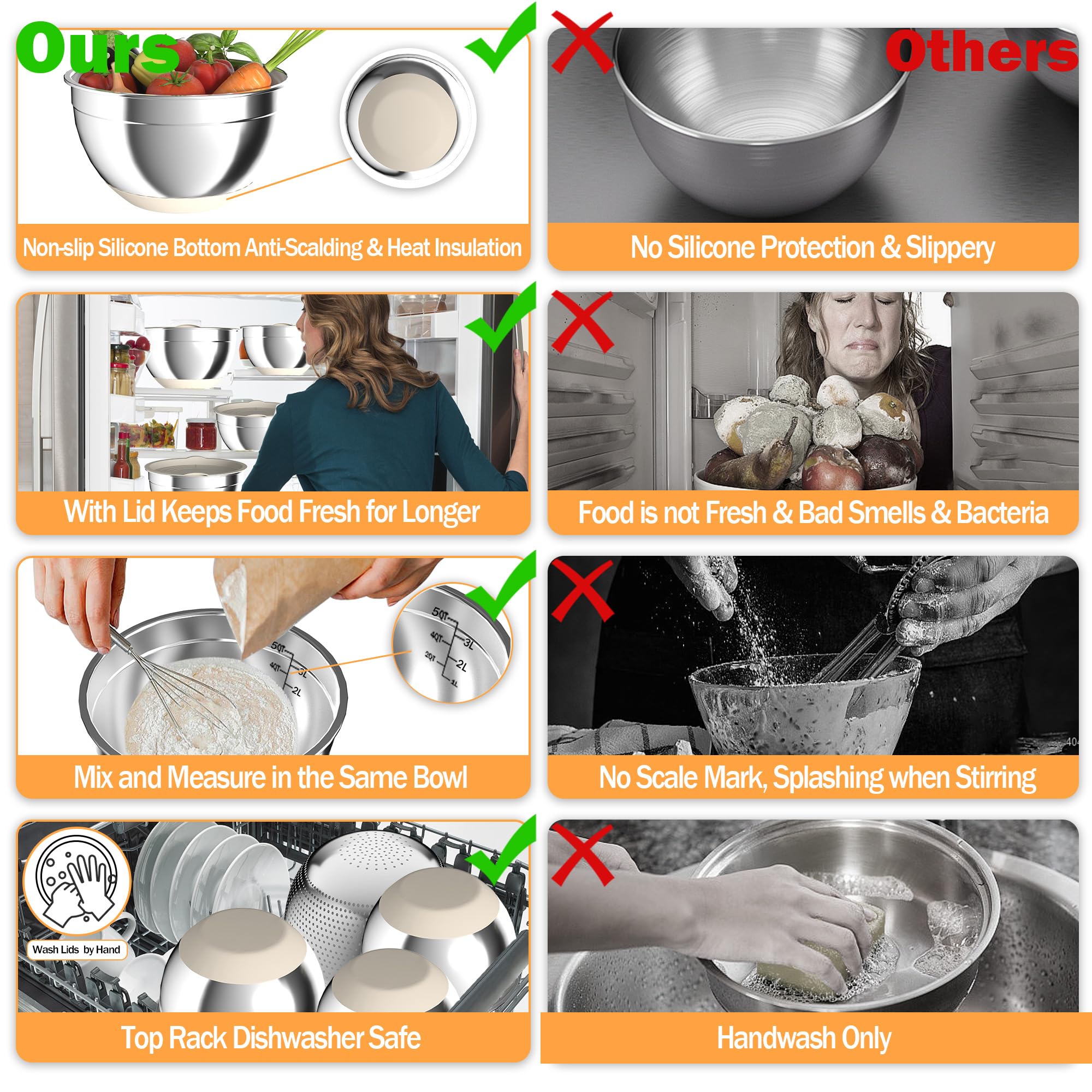 Nicdiet stainless steel colander with microporous drainage for quick washing.