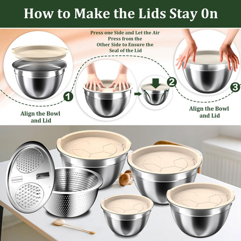 Nicdiet stainless steel bowls with mirror finish for easy cleaning.