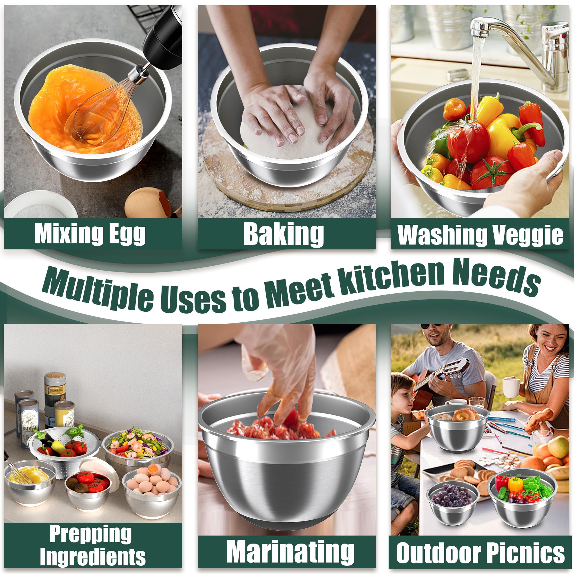 Nicdiet upgraded colander design integrates with bowls for easy draining.