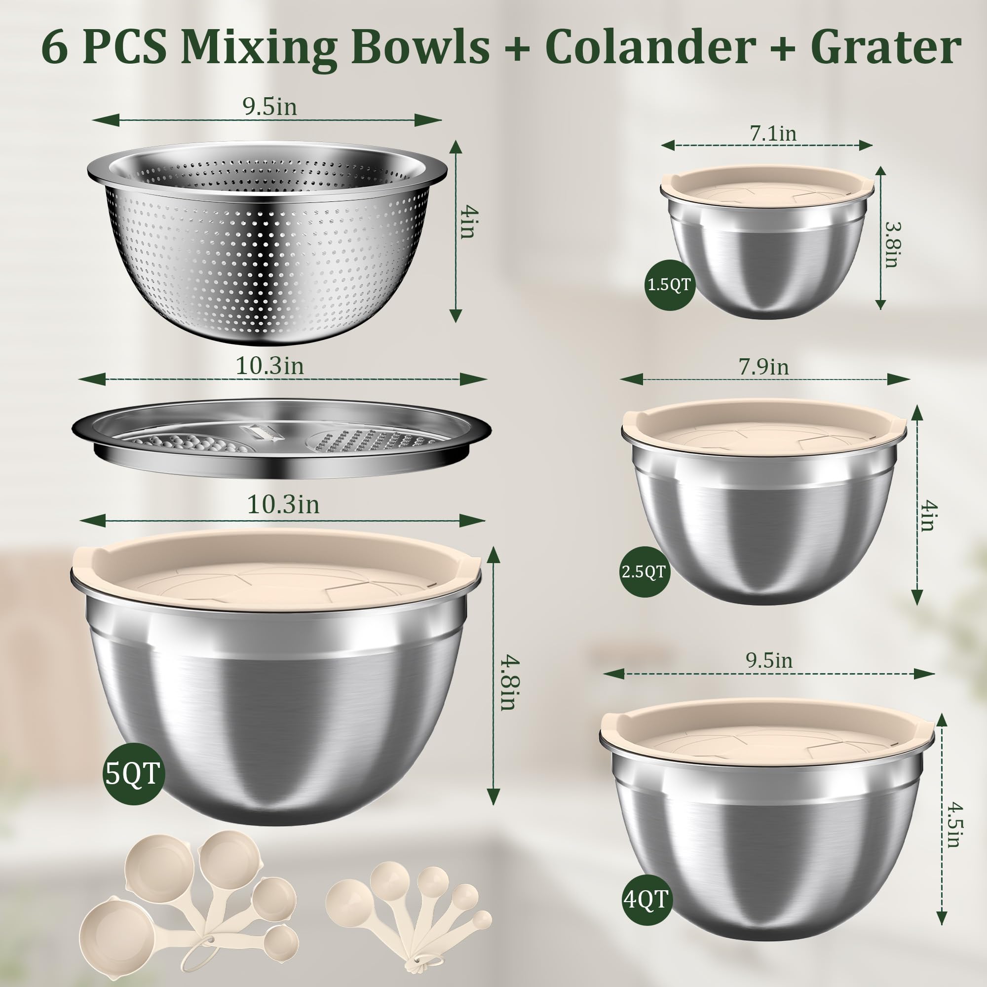 Nicdiet versatile bowls set for many kitchen tasks.