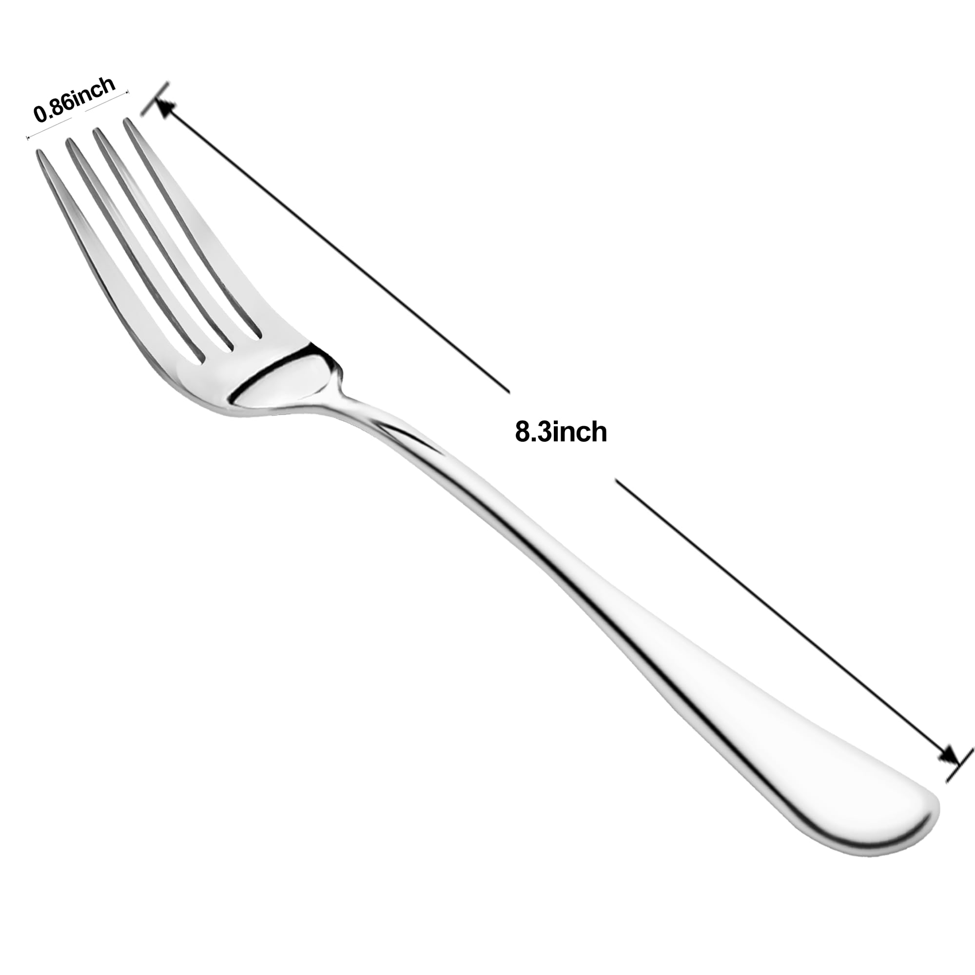 Nice Kitchen 8-piece forks balanced ergonomic handle for comfortable use.