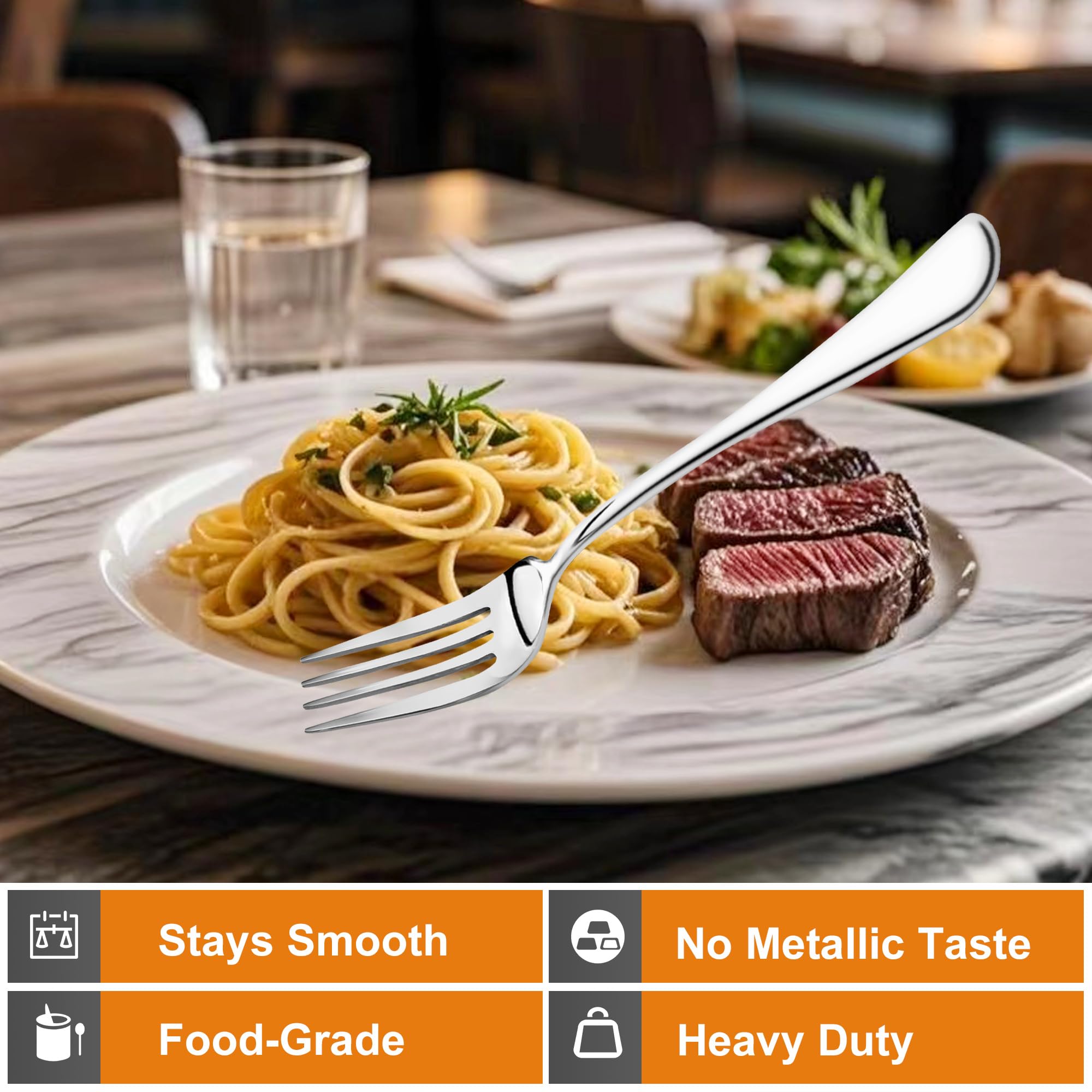 Nice Kitchen 8-piece forks dishwasher safe for easy cleanup.