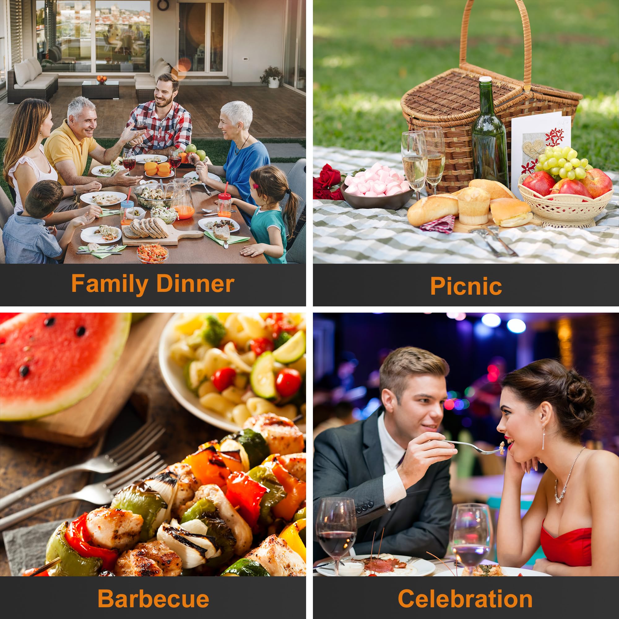 Nice Kitchen 8-piece forks ideal for family dinners and parties.