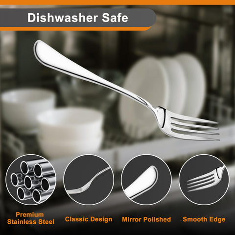 Nice Kitchen 8-piece forks smooth edges for kid-friendly dining.