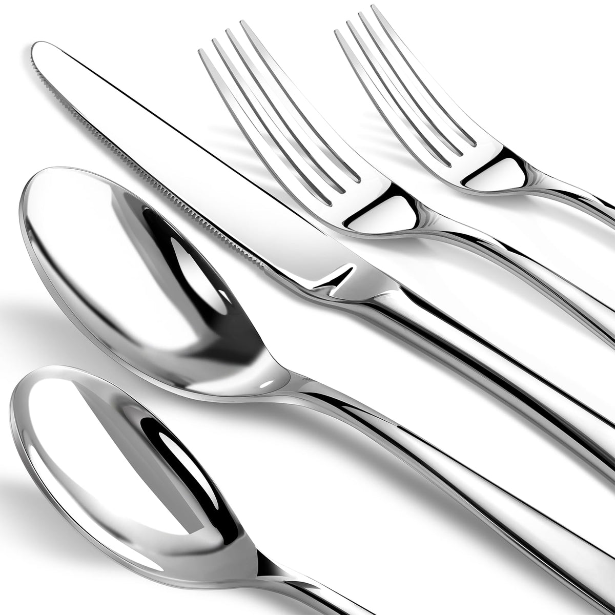 Nice Kitchen 40-piece silverware set with mirror polish elevates everyday dining