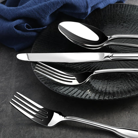 Nice Kitchen wide-handle close-up, ergonomic grip for comfortable dining