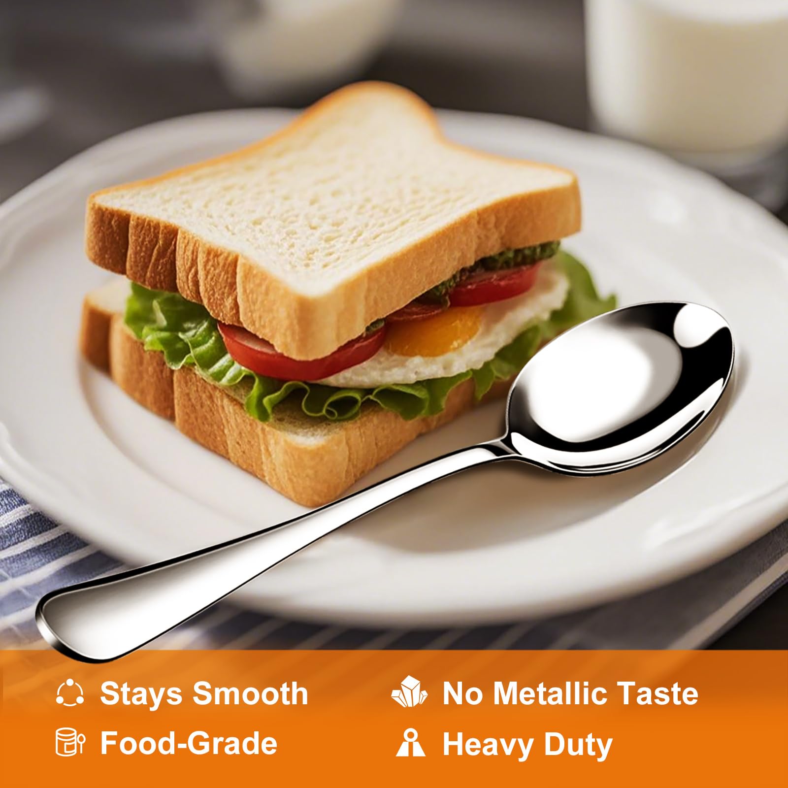 Nice Kitchen heavy-duty teaspoons with thickened bowls for durability.