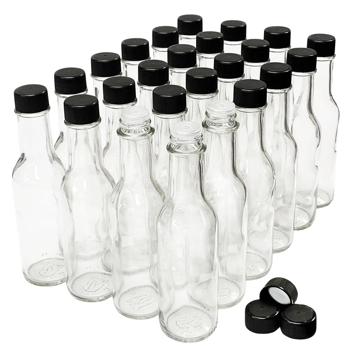 Nicebottles hot sauce bottles in clear 5oz glass for clean pouring