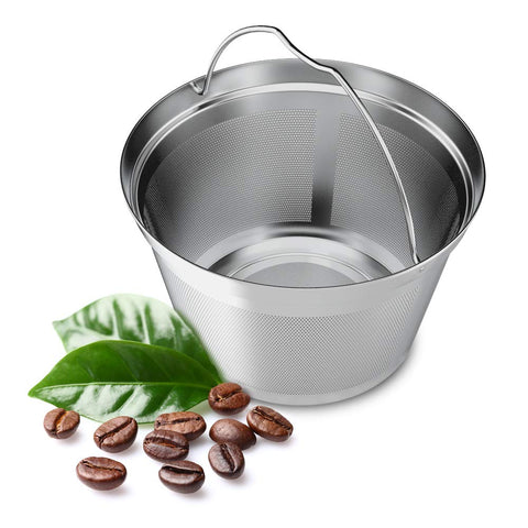 Nicelucky reusable 4-5 cup basket filter reduces waste and lowers paper costs.