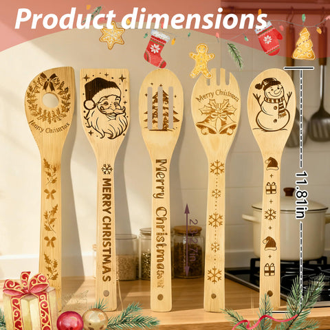NICERINC bamboo spatula spoon combo for precise flipping and mixing