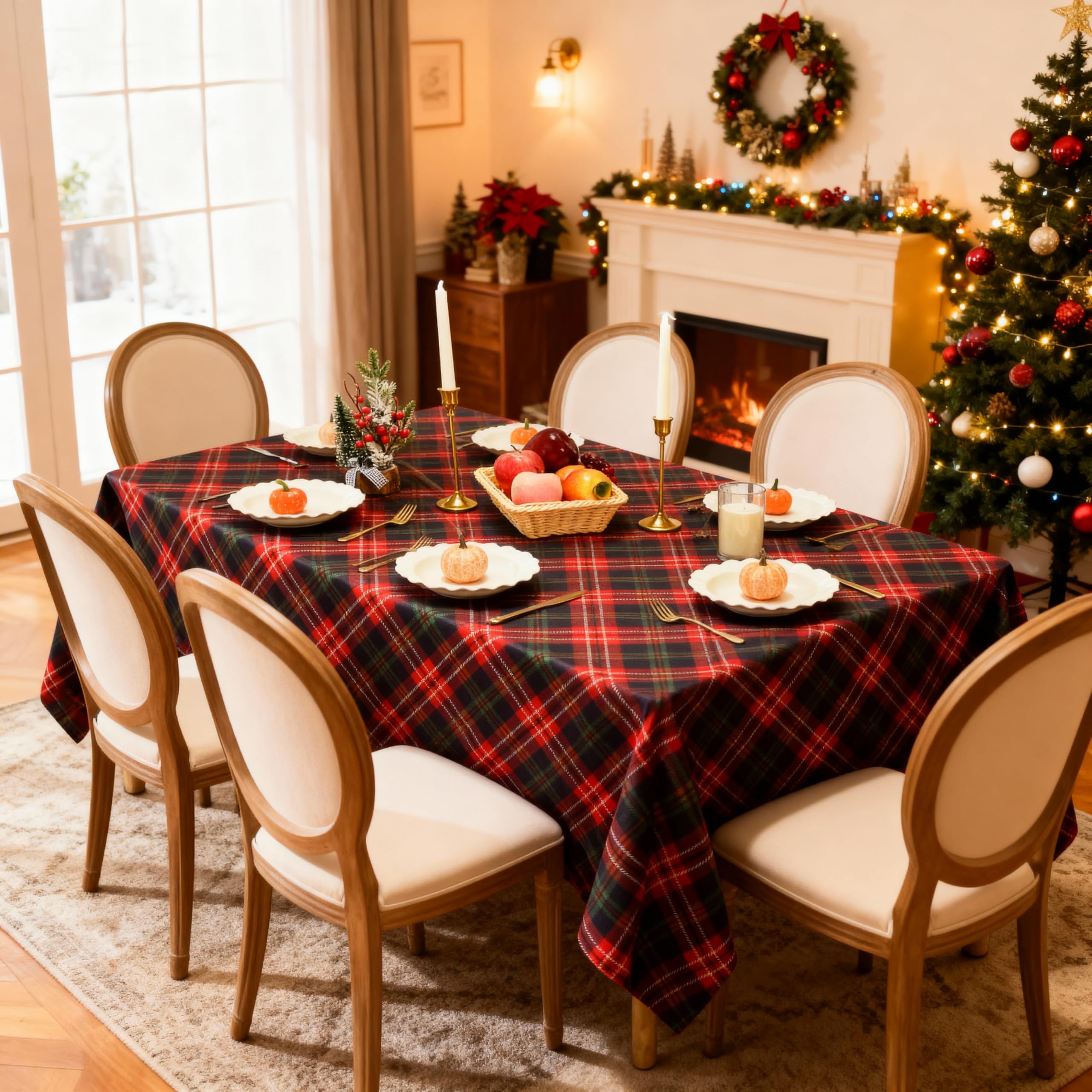 NiceTatertay waterproof tablecloth close-up showing spill-resistant surface