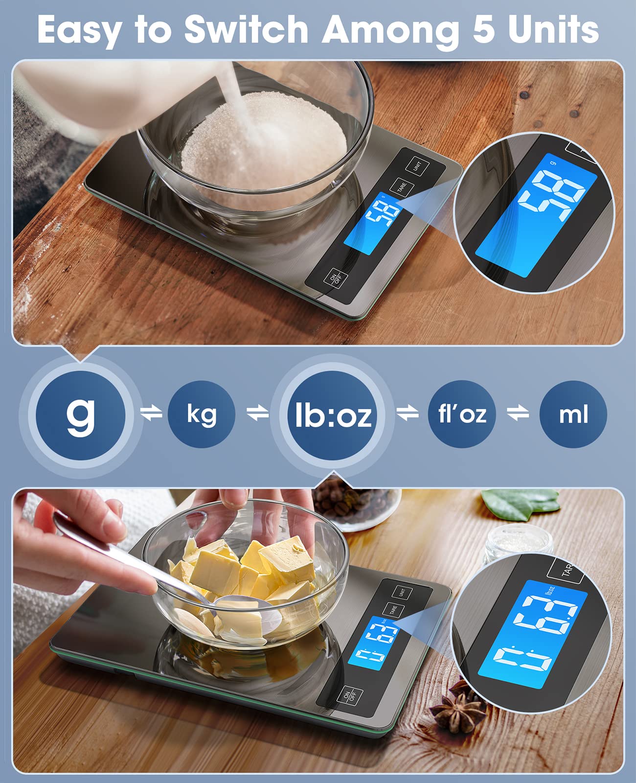 Nicewell stainless steel edge resists fingerprints for clean counters.