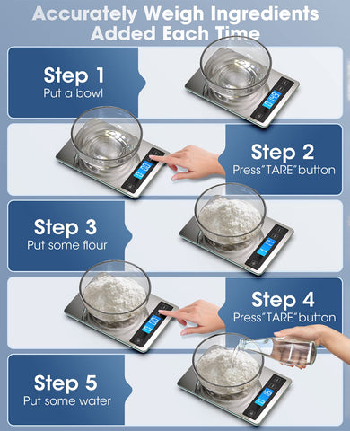 Nicewell tare function helps measure ingredients without containers