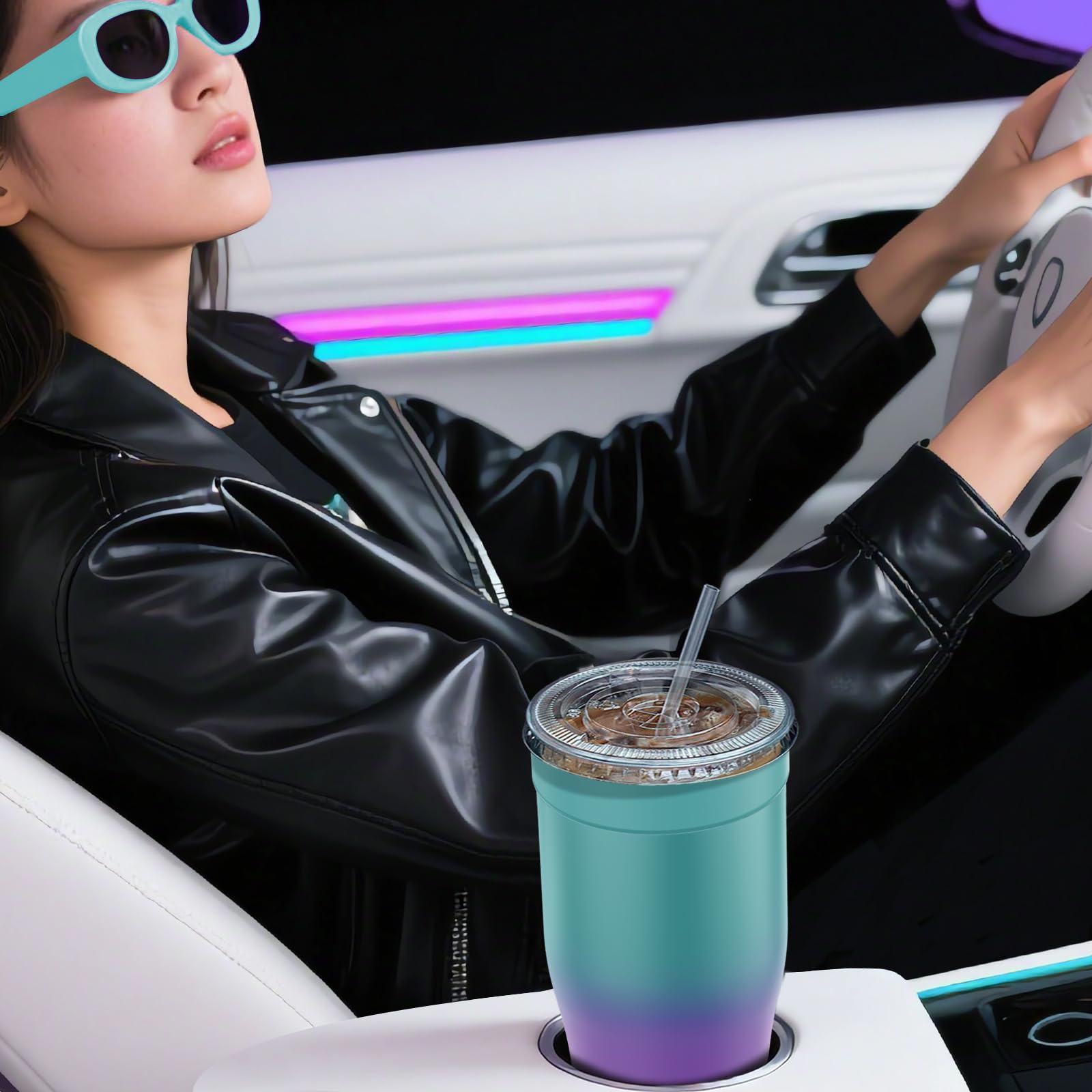 Niceyos sleeve fits most car cup holders for on-the-go use.