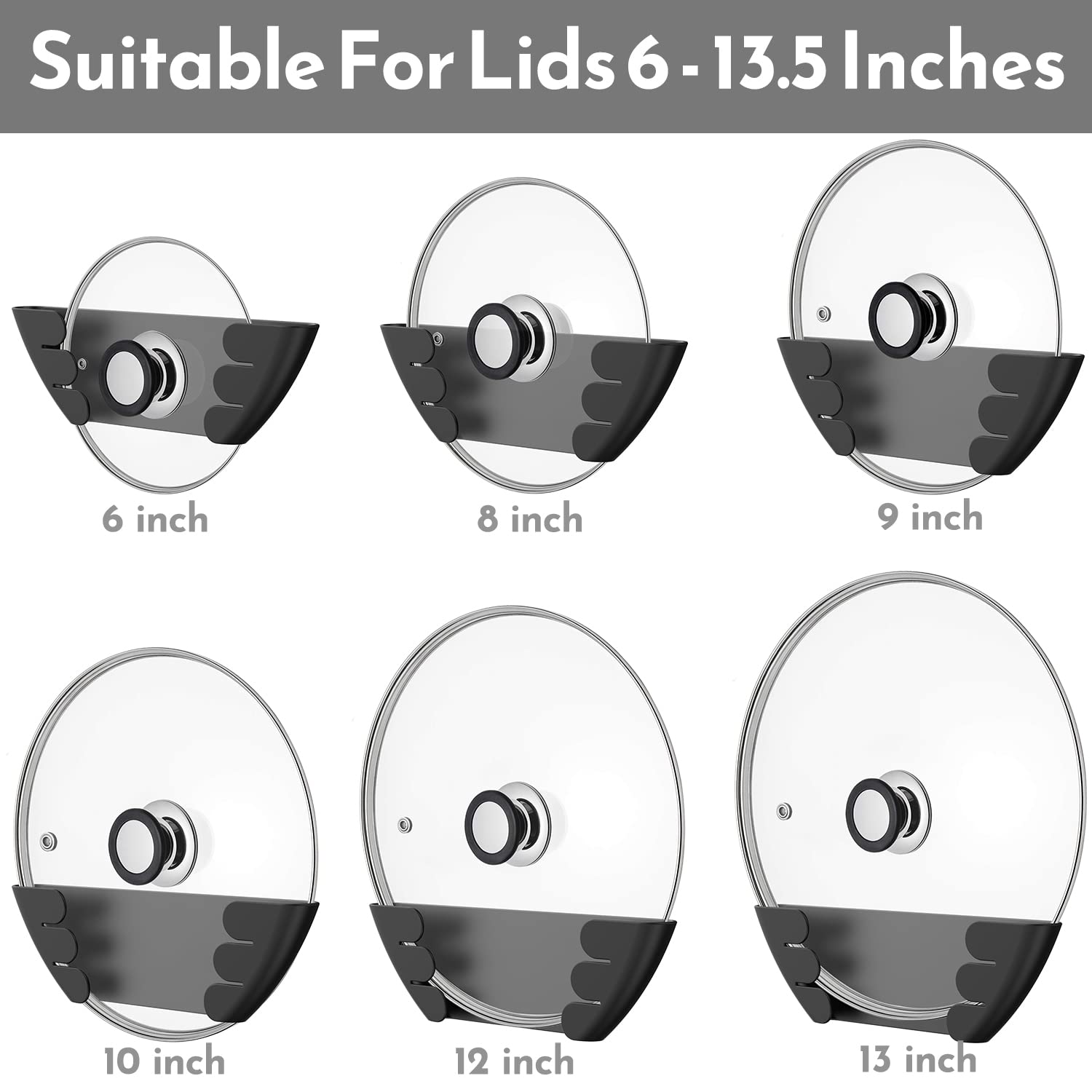 Niceyos lid holder inside cabinet reduces clutter and saves space.