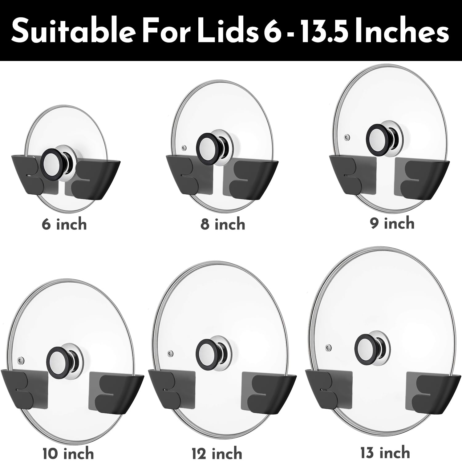 Niceyos lid organizer inside cabinet stores lids neatly for quick access.