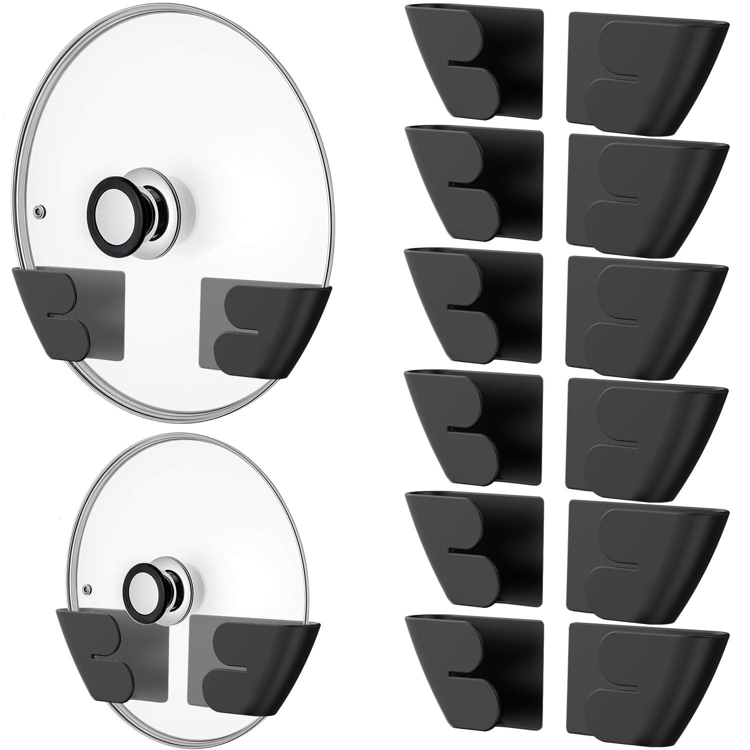 Niceyos lid organizer wall mount keeps lids upright and easy to grab.