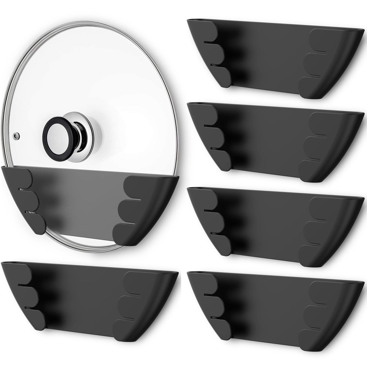 Niceyos pot lid organizer on a door mount keeps lids easily accessible.