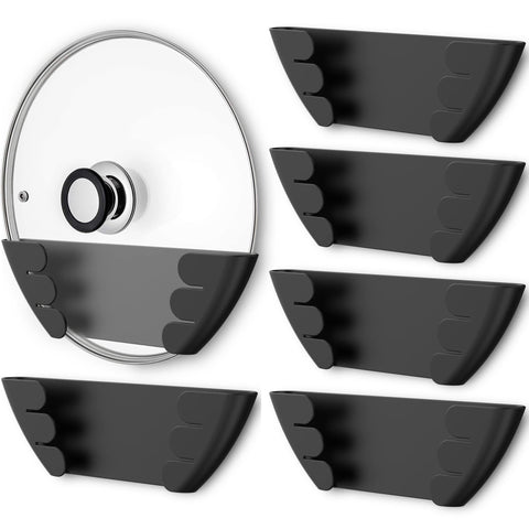 Niceyos pot lid organizer on a door mount keeps lids easily accessible.