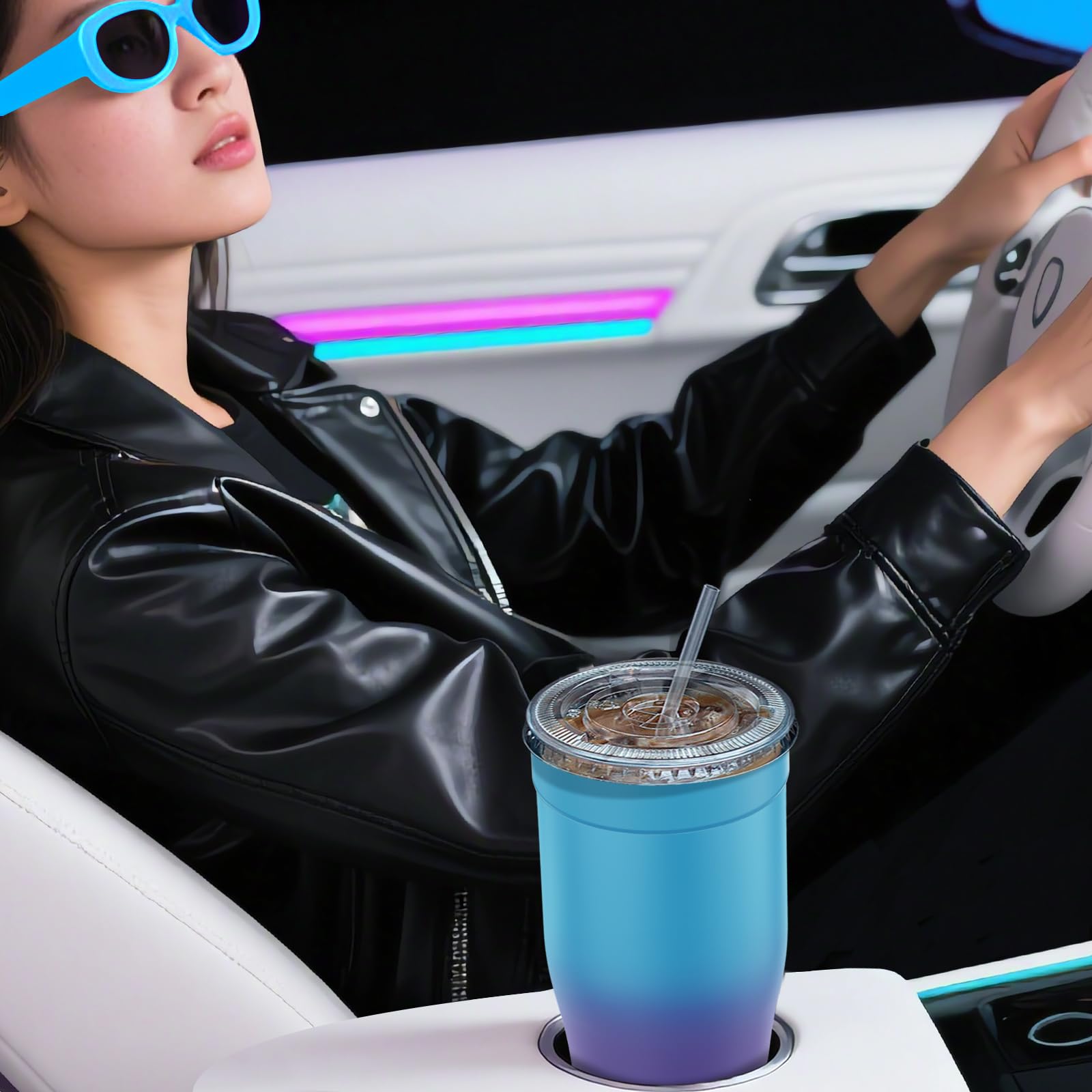 Niceyos reusable eco-friendly sleeve reduces waste in blue purple