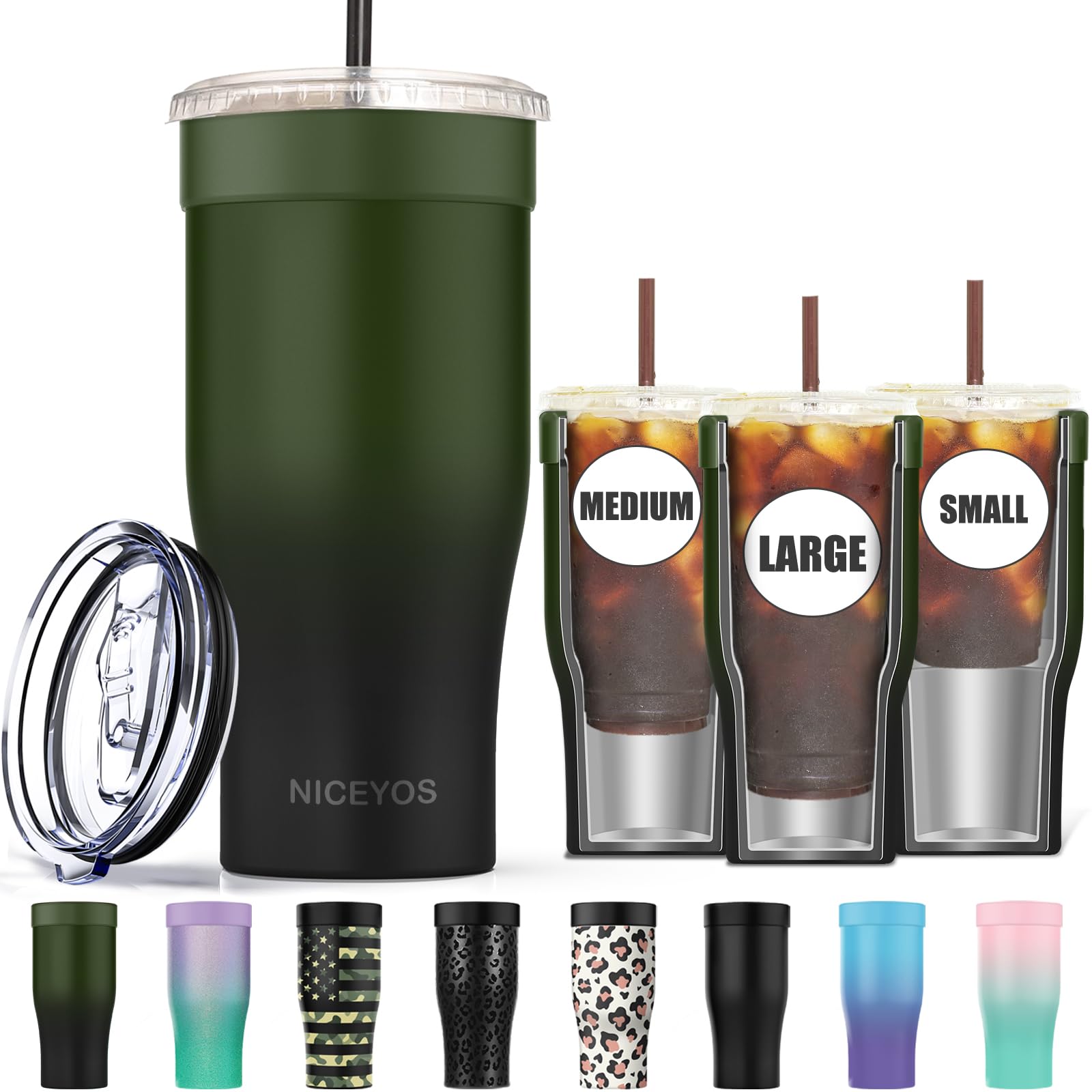 Niceyos universal iced coffee sleeve fits multiple cup sizes for cold drinks