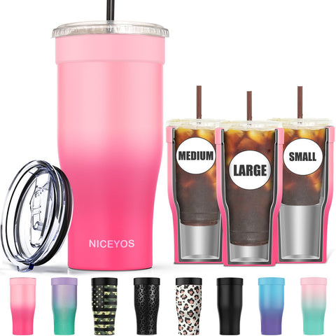 Niceyos universal iced coffee sleeve with 3-in-1 design fits multiple cup sizes and stays cold
