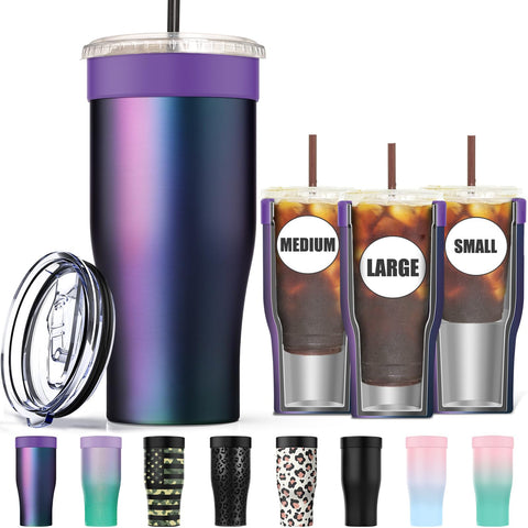 Niceyos Universal Iced Coffee Sleeve shows small-cup compatibility for popular brands.