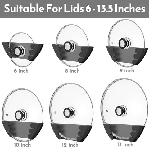Niceyos universal pot lid organizer inside cabinet saves space and keeps lids accessible