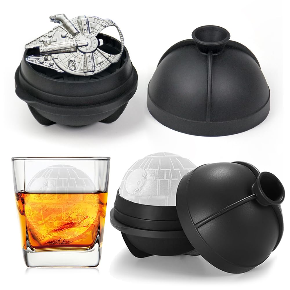 Nicity death star ice cube mold creates dramatic 2.4-inch ice for cocktails.