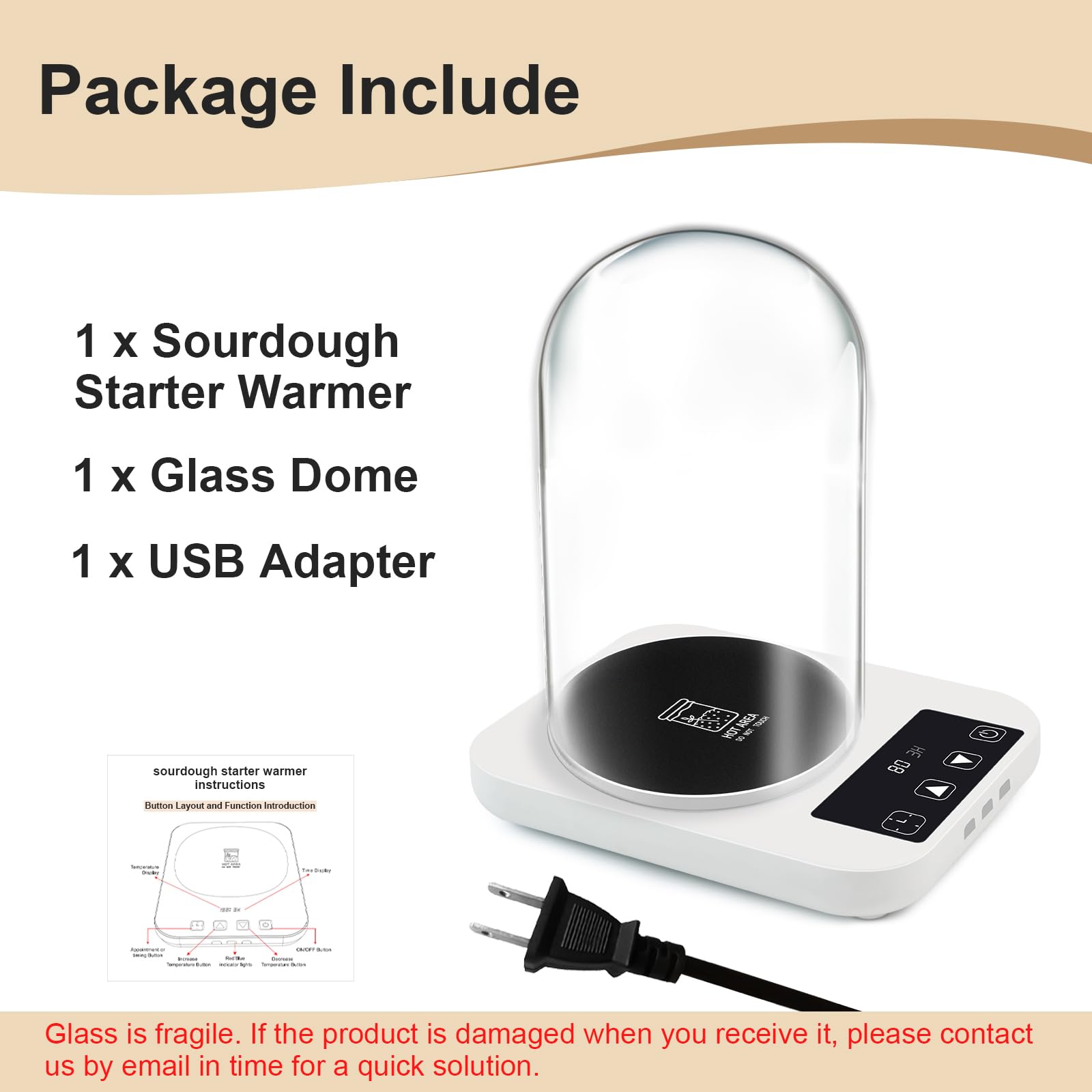 NICOFPHY sourdough warmer in-use shows compact counter-friendly design.