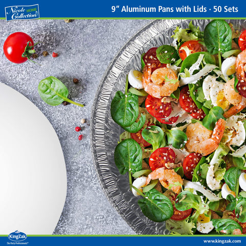Nicole Home Collection 9-inch round cake pan with lid for easy transport.