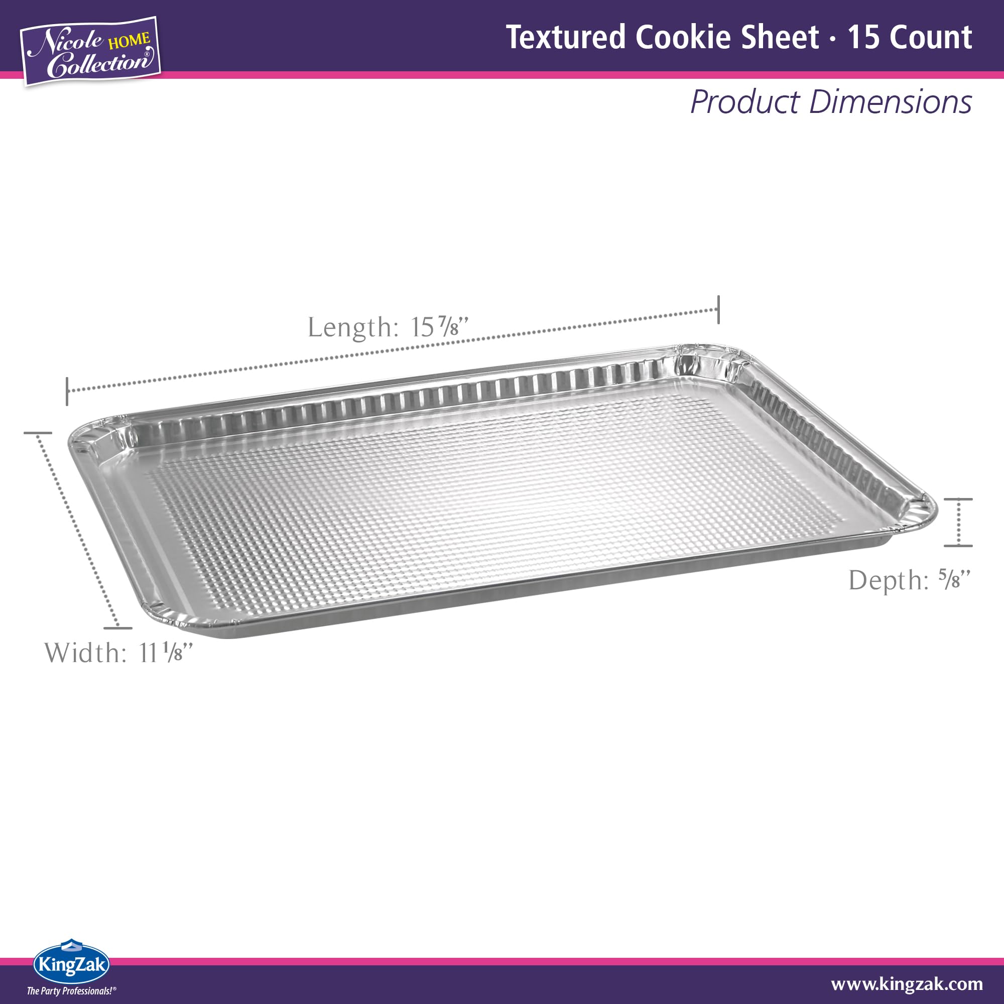 Nicole Home Collection aluminum pan baking tray ready for cookies, pizza, or sheet cakes.