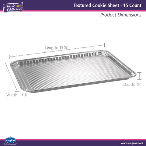 Nicole Home Collection aluminum pan baking tray ready for cookies, pizza, or sheet cakes.