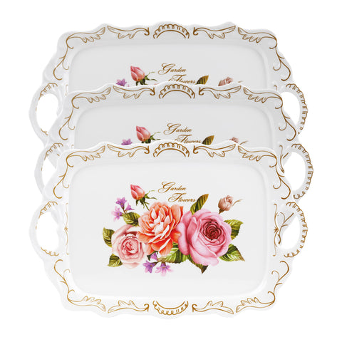 Nicunom 3-pack serving trays with handles for easy transport and stylish presentation.