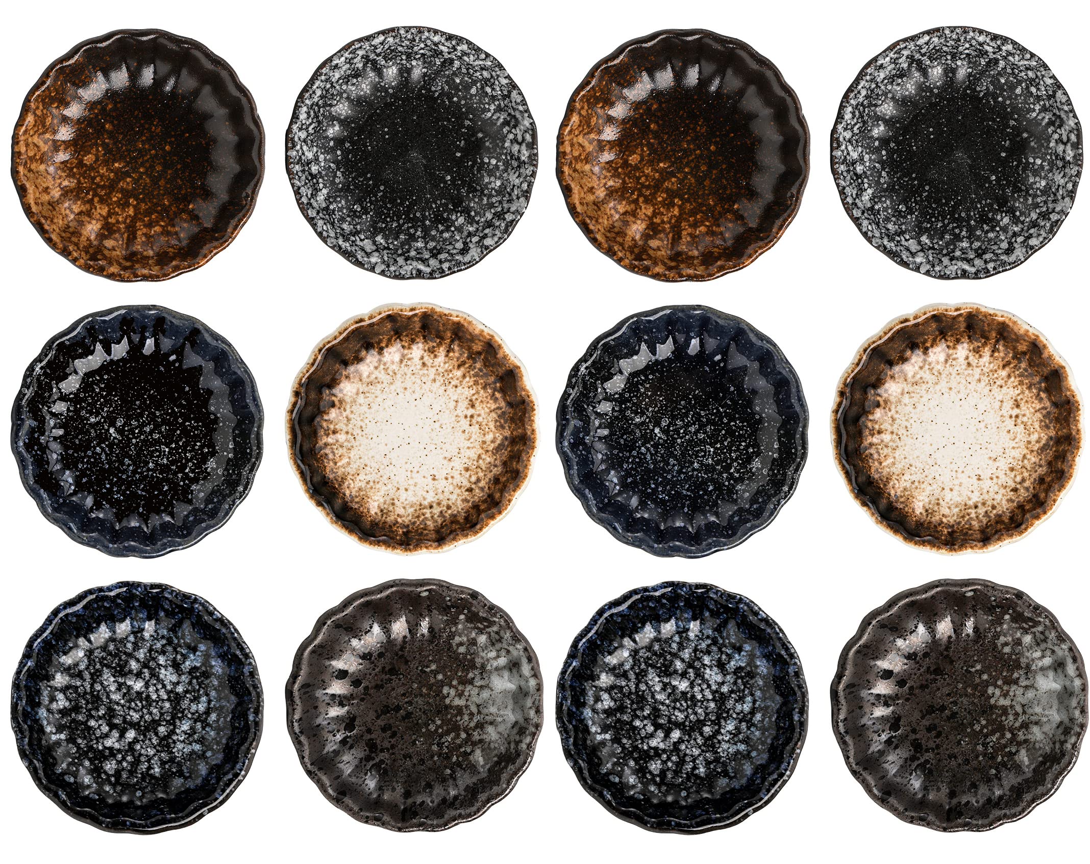 Nicunom dipping bowls with retro pattern for elegant sauce service