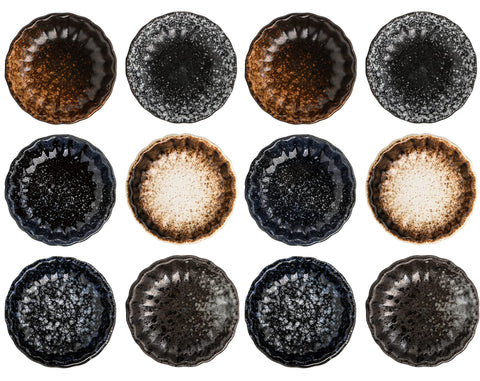 Nicunom dipping bowls with retro pattern for elegant sauce service