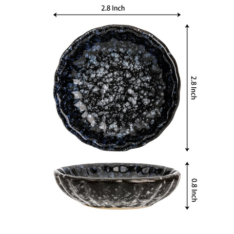 Nicunom ceramic dipping bowls showing vintage patterns for sauces