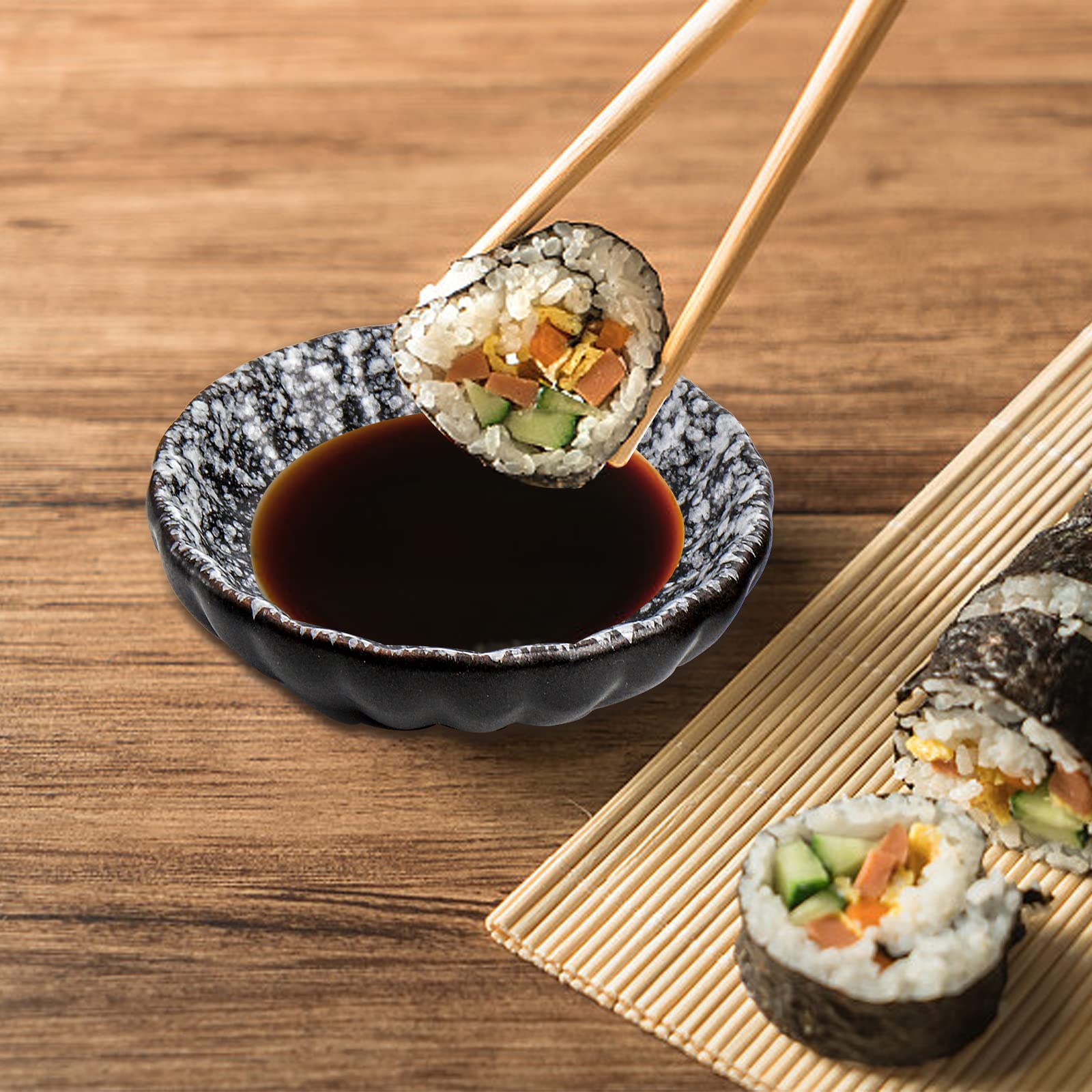 Nicunom 12-pack ceramic dipping bowls arranged as a set
